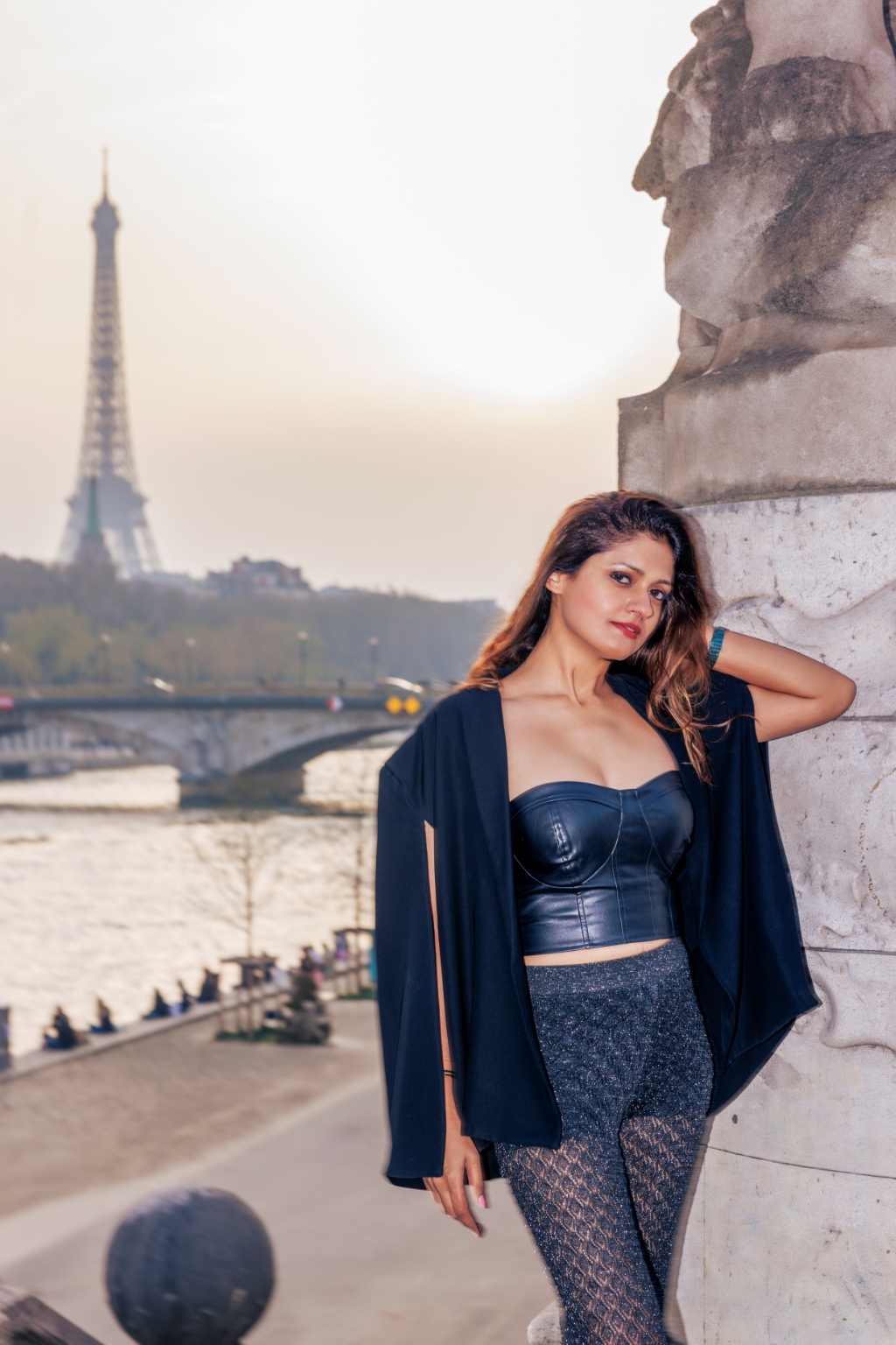 Mandakini Bhatia near the Eiffel Tower